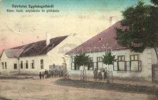 Egyházgelle, Katolikus népiskola és plébánia / catholic school, parsonage