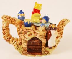 Walt Disney Micimackót és barátait ábrázoló teáskanna, hibátlan, jelzett, m: 19 cm, h: 27 cm