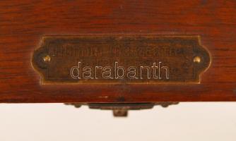 Hunnia Műszertár szerszámkészlet fa dobozban, az olló hiányzik belőle, 20x7x4 cm