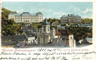 Selmecbánya, Bányászati és erdészeti akadémiai paloták; Mákonyi Pál kiadása No. 6623 / academy of agriculture and forestry