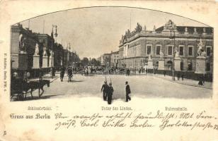 1899 Berlin, Schlossbrücke, unter den Linden, Ruhmeshalle (small tear)