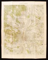 1926 Budapest és környéke térkép, 1:75000, Magyar Királyi Állami Térképészet, 63x49 cm