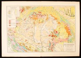cca 1905-1910 2 db térkép-Magyarország geológiai térképe, tervezte Cholnoky Jenő, Magyar Földrajzi I...