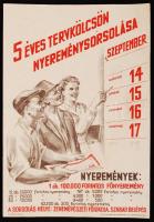 cca 1950 5 éves tervkölcsön nyereménysorsolás kisplakát 12x18 cm