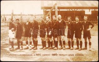 Munkácsi Márton (Martin Munkacsi) (1896-1963): A KAC football csapata. Fotólap. Törésnyom / Football team photo postcard