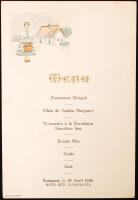 1938 Budapest Duna palota menükártya