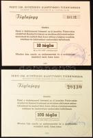 Budapest DN "A Pesti Izraelita Hitközség Alapítványi Fiúárvaháza" 20.000AP értékű téglajegyek (2x) 10 és 100 tégla T:I- Hungary ND "Boy Orphanage Foundation of Hebrew Community of Pest" brick currencies (2x) C:AU