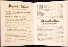 1938 Meinl Gyula Kávé behozatal árjegyzék 27p
