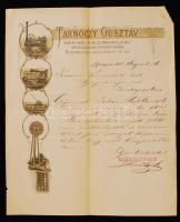 1887 Bp., V. Tarnóczy Gusztáv mezőgazdasági gépek fejléces számla / Invoice