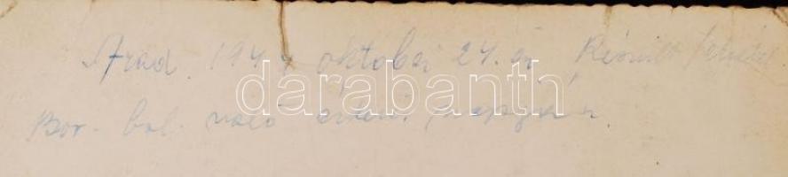 1944 Bori zsidó munkaszolgálatosok az Aradra visszaérkezés napján. Fotólap. / Arad, jewish labour se...