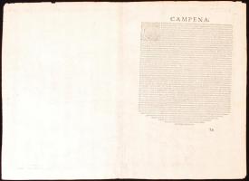 1581 Campen német város rézmetszetű képe, Megjelent: Braun, G. - Hogenberg, F. Civitates Orbis Terra...