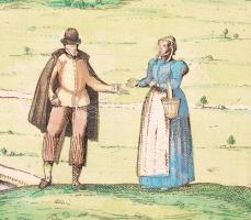 1581 Campen német város rézmetszetű képe, Megjelent: Braun, G. - Hogenberg, F. Civitates Orbis Terra...