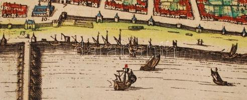 1581 Campen német város rézmetszetű képe, Megjelent: Braun, G. - Hogenberg, F. Civitates Orbis Terra...