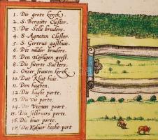 1581 Campen német város rézmetszetű képe, Megjelent: Braun, G. - Hogenberg, F. Civitates Orbis Terra...