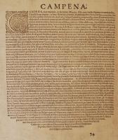 1581 Campen német város rézmetszetű képe, Megjelent: Braun, G. - Hogenberg, F. Civitates Orbis Terra...