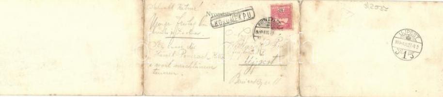 Korompa, Vasgyár; kiadja Balkányi S. könyvkereskedése / iron works, panoramacard (fl)