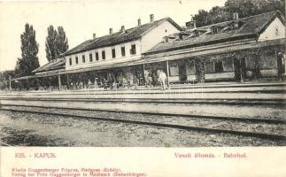 Kiskapus, Vasútállomás; kiadja Guggenberger Frigyes / railway station (Rb)