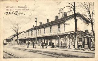 Feled, Veladin; vasútállomás, Nádrazie; Rudolf Cvicek kiadása / railway station