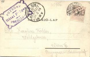 1899 Pozsony, Vaskutacska, Eisenbrünnel; Ferdinánd király vasfürdő (hátoldalon bélyegzés) / spa