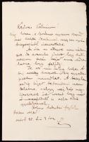 1882 Arany László (1844-1898) saját kézzel írt levele sógorának, melyben Arany János betegségéről, ír és kéri a rokont, hogy ne menjen látogassa meg, hogy nehogy megijesszék. Egy beírt lap