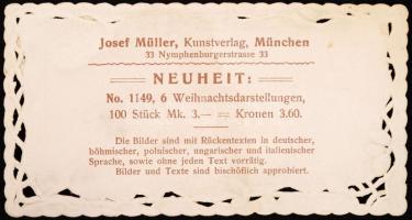 cca 1890 Csipke, litho szentkép. / Embroided litho holy card