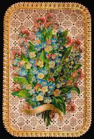 cca 1870 Csipke, litho üdvözlőkártya hozzá való borítékban / Embroided litho greeting card