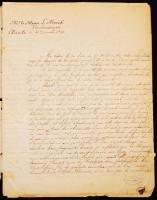 1849. december 30. Kossuth Lajos 16 oldalas francia nyelvű manifesztuma nézeteiről, politikai meglátásairól. Leopold Boeck (1826-1896) ezredes, egyetemi tanár, ebben az időben Bem és Kossuth titkára keze írásával. Kossuth Lajos saját kezű javításaival és aláírásával. Konstantinápolyban lejegyezve. / 1849 Luis Kossuth's 16 page manifestum in French, written by professor Leopold Boeck (1826-1896) his secretary, later American professor. Signed and corrected by Kossuth in Constantinople