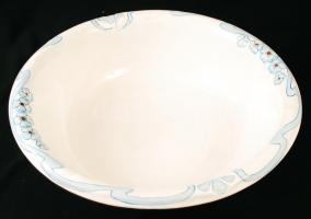 Szecessziós fajansz mosdó készlet, kézzel festett, jelzés nélkül, hibátlan, összesen:4db, kancsó m:3...