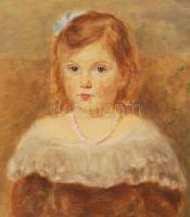 Tímár-Thein Miksa (1874-1940): Kislány portré. Olaj, vászon, jelzett, 58×48 cm