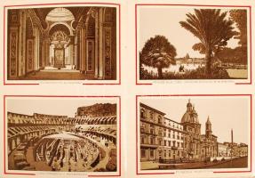 cca 1910 Ricordo di Roma, Róma nevezetességeit bemutató leporelló, 48 képpel /
cca 1910 Rome, lepore...