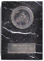 1949. "Vágai Emlékverseny" motoros érem márvány talapzaton T:2,2-