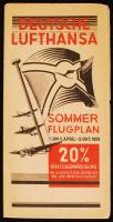 1935 Berlin, A Lufthansa nyári repülőmenetrendje térképpel / 1935 Berlin, Deutsche Lufthansa flight plan