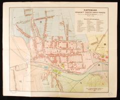 1922 Kaposvár rendezett tanácsú város térképe, Magyar Földrajzi Intézet R.T., 48x40 cm
