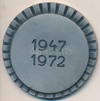 1972. "25 éves a magyar népgazdasági tervezés 1947-1972" fém plakett dísztokban (60mm) T:2