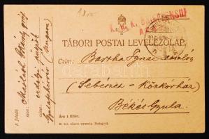 1916 gróf Mailáth Károly erdélyi püspök saját kézzel írt tábori levelezőlapja a frontról családi ügyben