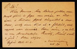 1916 gróf Mailáth Károly erdélyi püspök saját kézzel írt tábori levelezőlapja a frontról családi ügy...