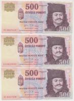 2006. 500Ft (3x) sorszámkövetők T:I,II