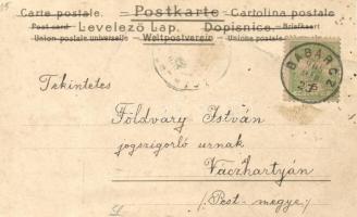 Flirting ladies, golden decoration, litho