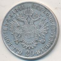 1841E 20Kr Ag "V.Ferdinánd" T:2- Unger 1421.b