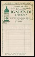 cca 1920-1930 A Komárom-Esztergom megyei Igmándi Keserűvíz szórólapja