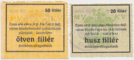Miskolc 1916. 20f + 50f "MISKOLCZ" perforációval T:I- (hajtatlan)
