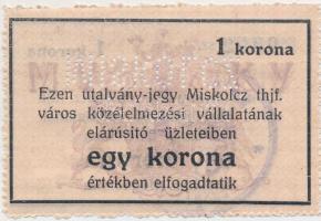 Miskolc 1916. 1K fordított "MISKOLCZ" perforációval T:I