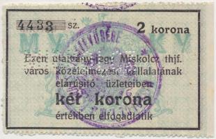 Miskolc 1916. 2K "MISKOLCZ" perforációval T:I