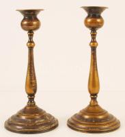 Réz gyertyatartó pár, m:24 cm (2×)