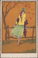 Italian art postcard, autumn, Degami 874. s: T. Corbella