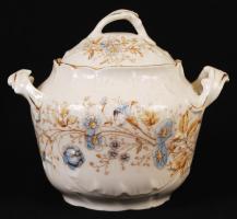 Cukortartó és kiöntő, kézzel festett, jelzés nélkül (csak sorszám), egyiken apró hajszálrepedés, m:1...