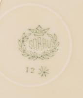 Sorau áttört fali dísztányér, matricás, jelzett, hibátlan, d:31 cm