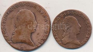 1800G 1Kr Cu + 3Kr Cu "II. Ferenc" T:3
Unger 1404.c,1401.c