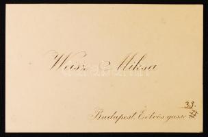 Weisz Miksa (1872-1931): rabbi, teológus. sajét kézzel írt sorai névjegykártyáján / autograph lines of rabbi