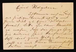 Weisz Miksa (1872-1931): rabbi, teológus. sajét kézzel írt sorai névjegykártyáján / autograph lines ...